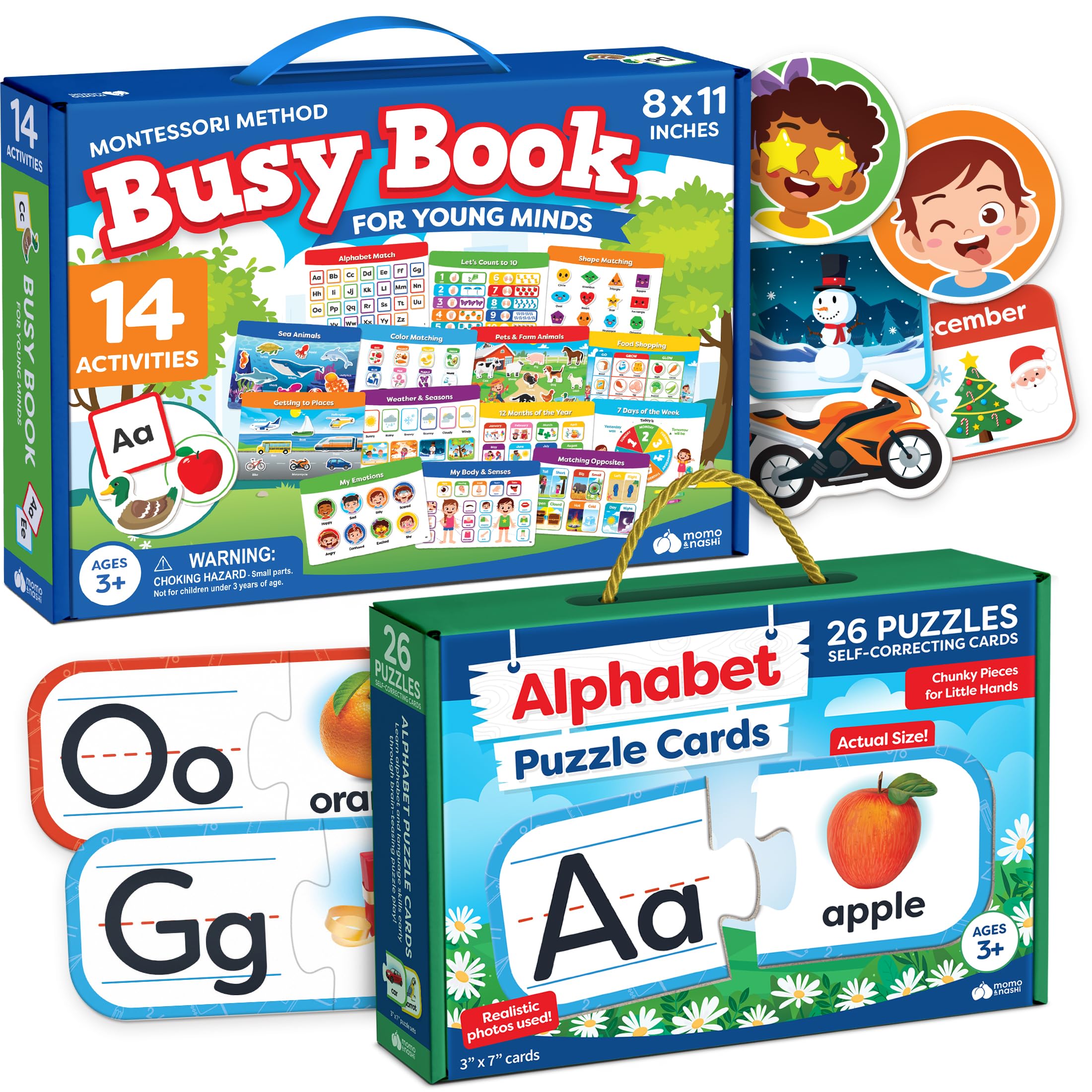 Amazon.com: Montessori Busy Book For Toddlers & Alphabet Puzzle